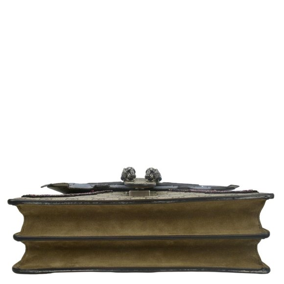 GUCCI  Dionysus Medium GG Supreme Embroidered Sequin Shoulder Bag Beige - Picture 7 of 14